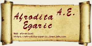 Afrodita Egarić vizit kartica